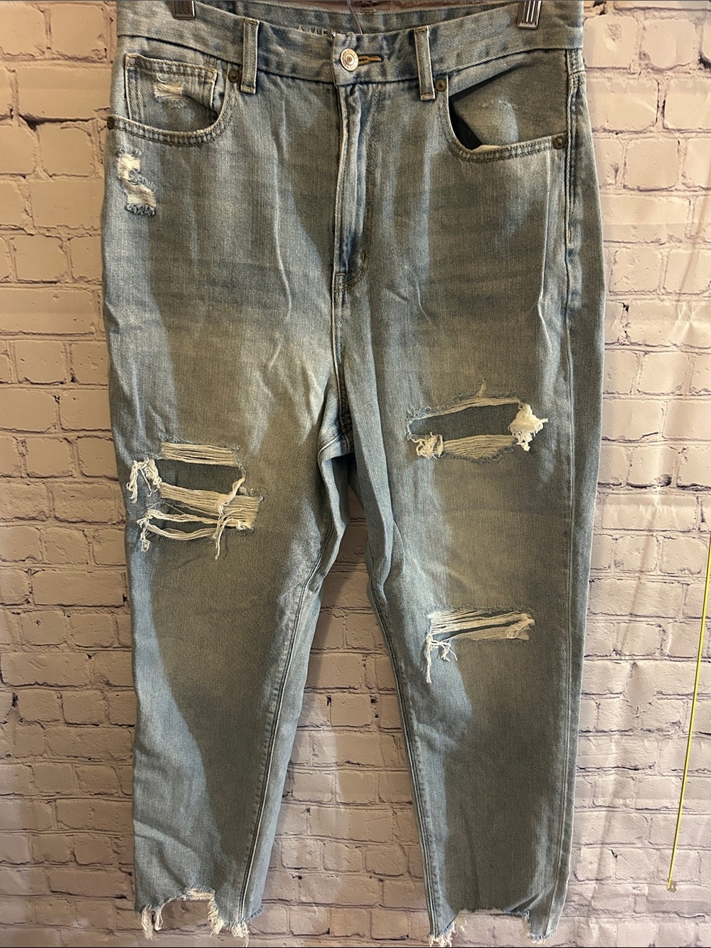 American Eagle Outfitters Curvy Mom Jean Distressed Blue Jeans Women Size 8